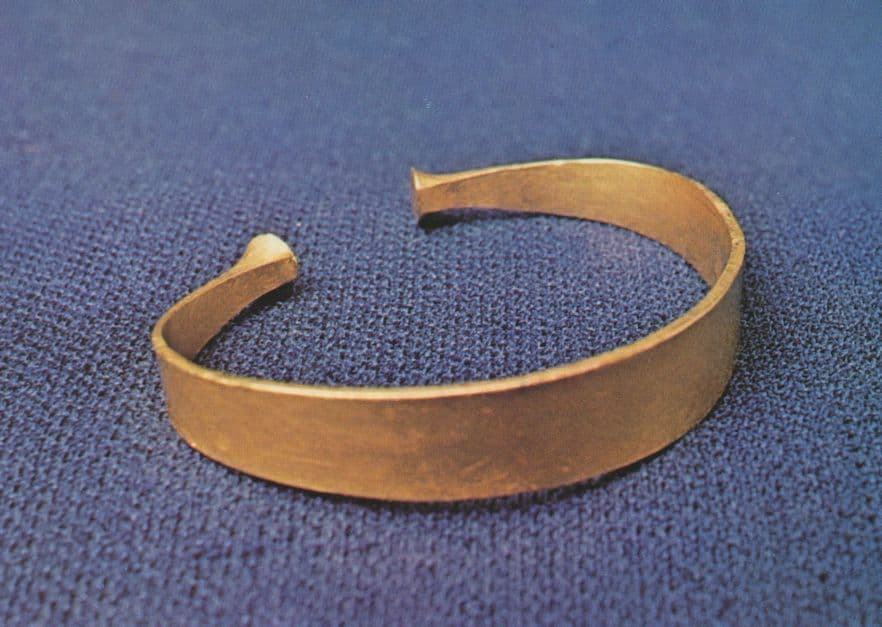 Gold Bracelet of 800 BC Found at Stanton Staffordshire Postcard