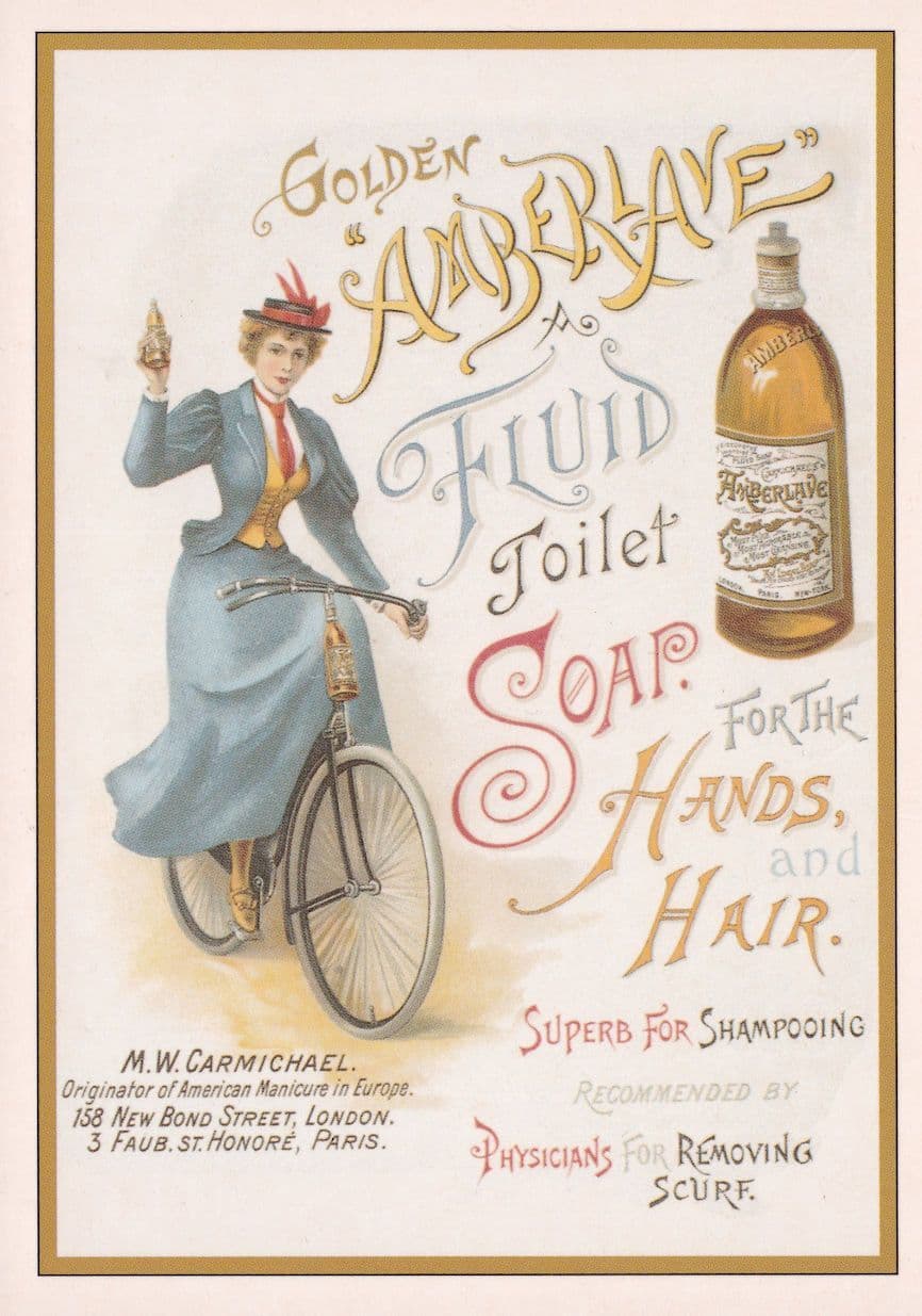 Golden Amberlave Toilet Soap Bicycle Advertising Postcard