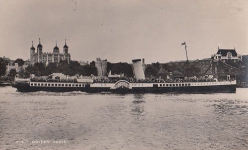 Golden Eagle Paddle Streamer Antique Early Rare Real Photo Postcard