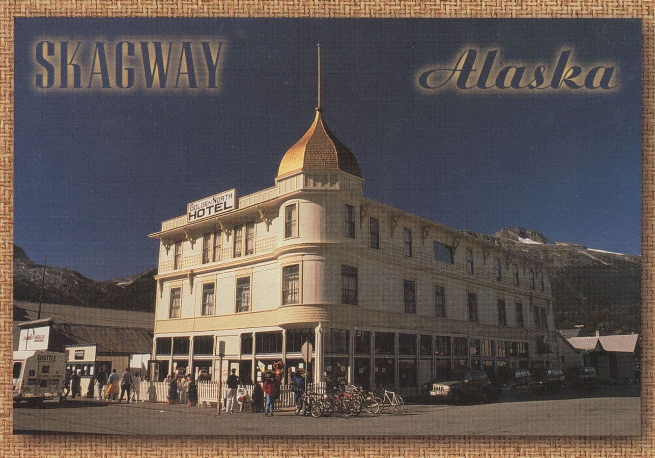 Golden Hotel Rare View At Night Skagway Alaska Canada Postcard