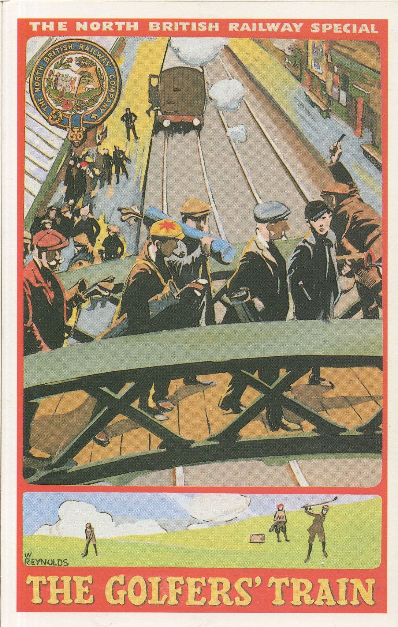 Golf At Old North Berwick Cruden Bay Scottish Train Poster Postcard