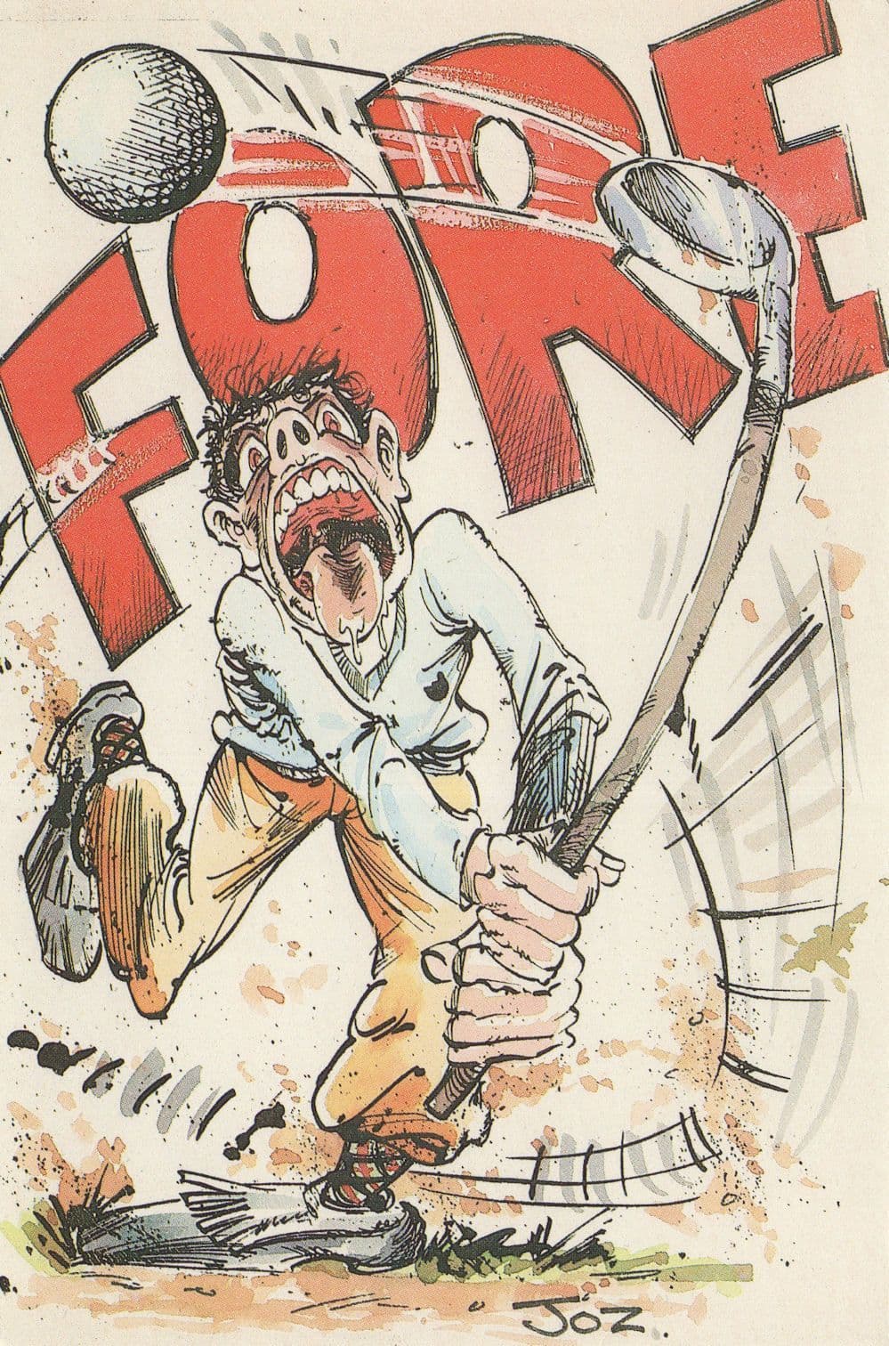 Golf Disaster Golfing Limited Edition of 1000 Comic Postcard