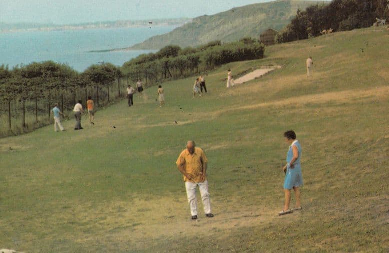 Golf Game Golfers at Pontins Osmington Bay 1970s Postcard