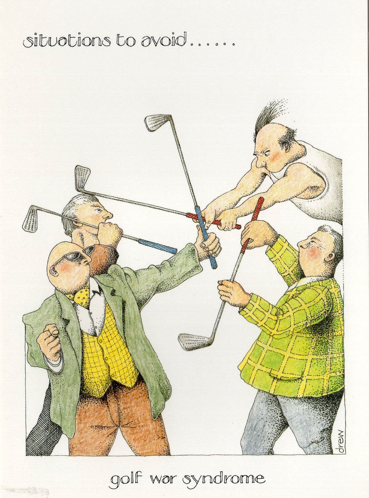 Golf Gulf War Syndrome  Situations To Avoid Golfing Comic Postcard