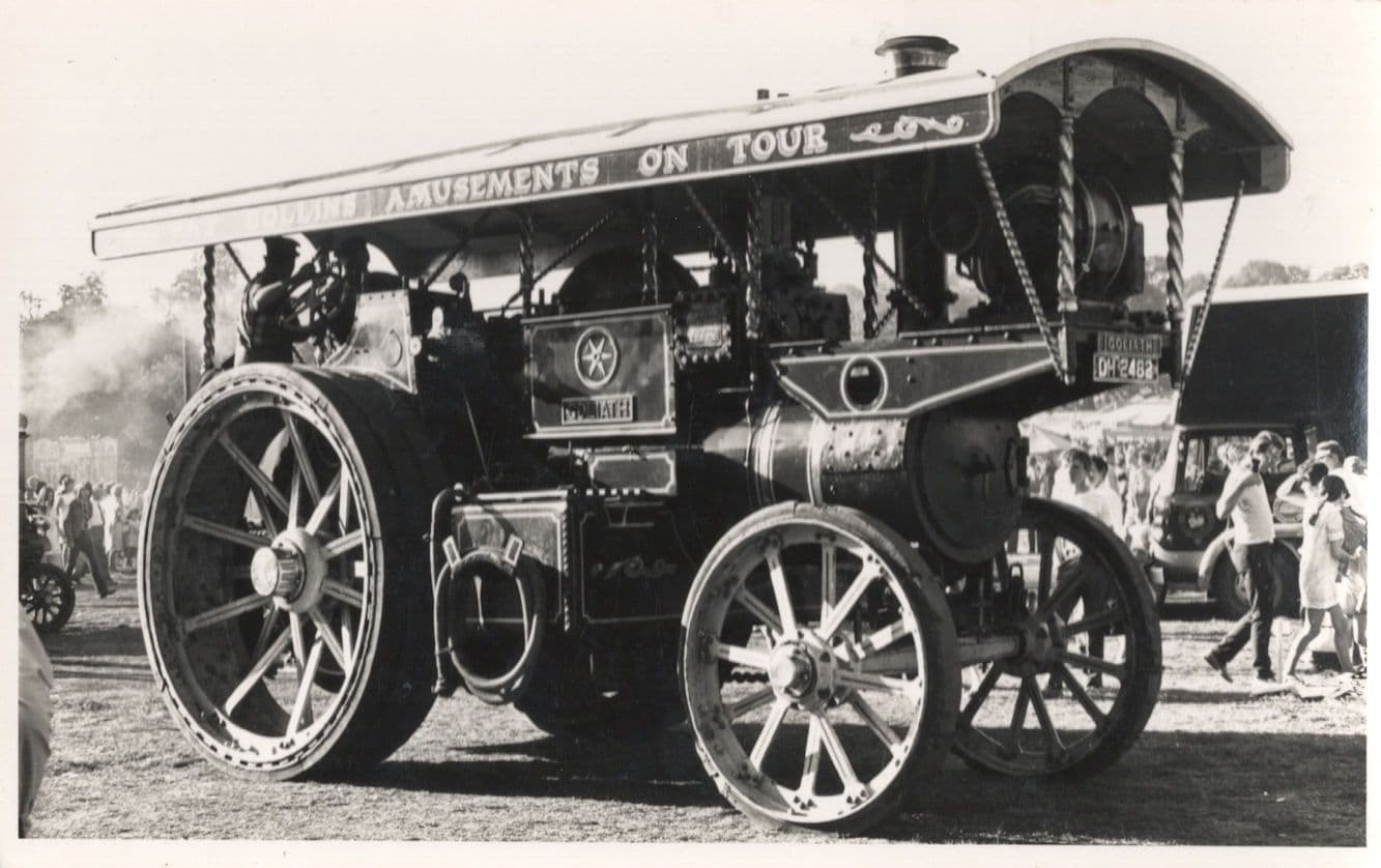 Goliath Steam Engine Fairground Society Amusements Tour PB Postcard Photo