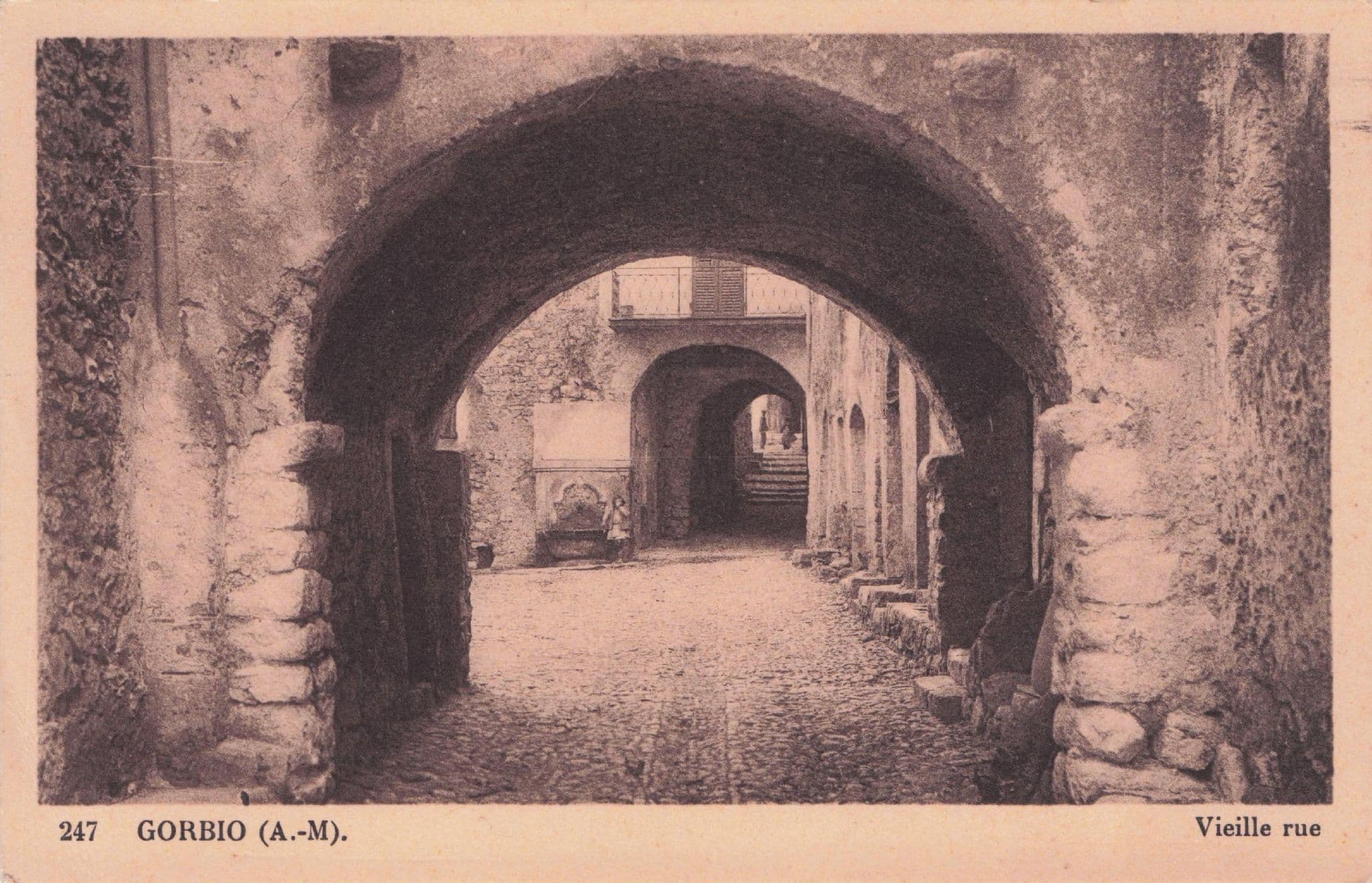 Gorbio Vielle Rue Alternative View Antique French Postcard