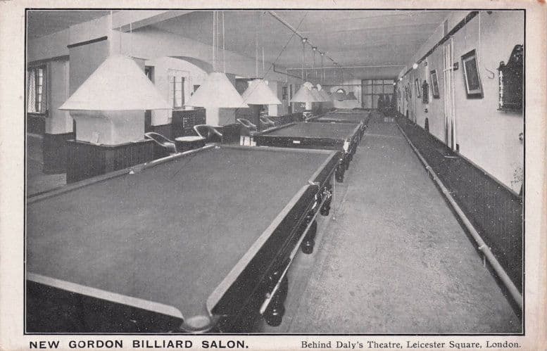 Gordon Billiard Room Behind Daly's Theatre London Old Postcard