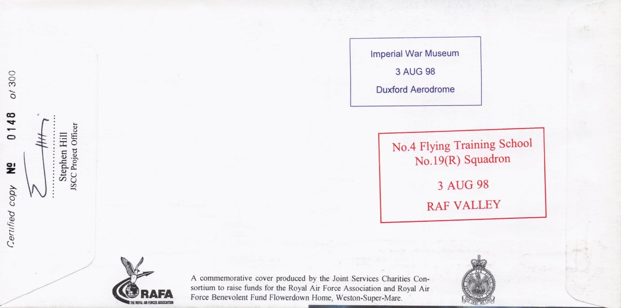 Gordon Sinclair WW2 Pilot Wing Commander Spitfire Hand Signed FDC