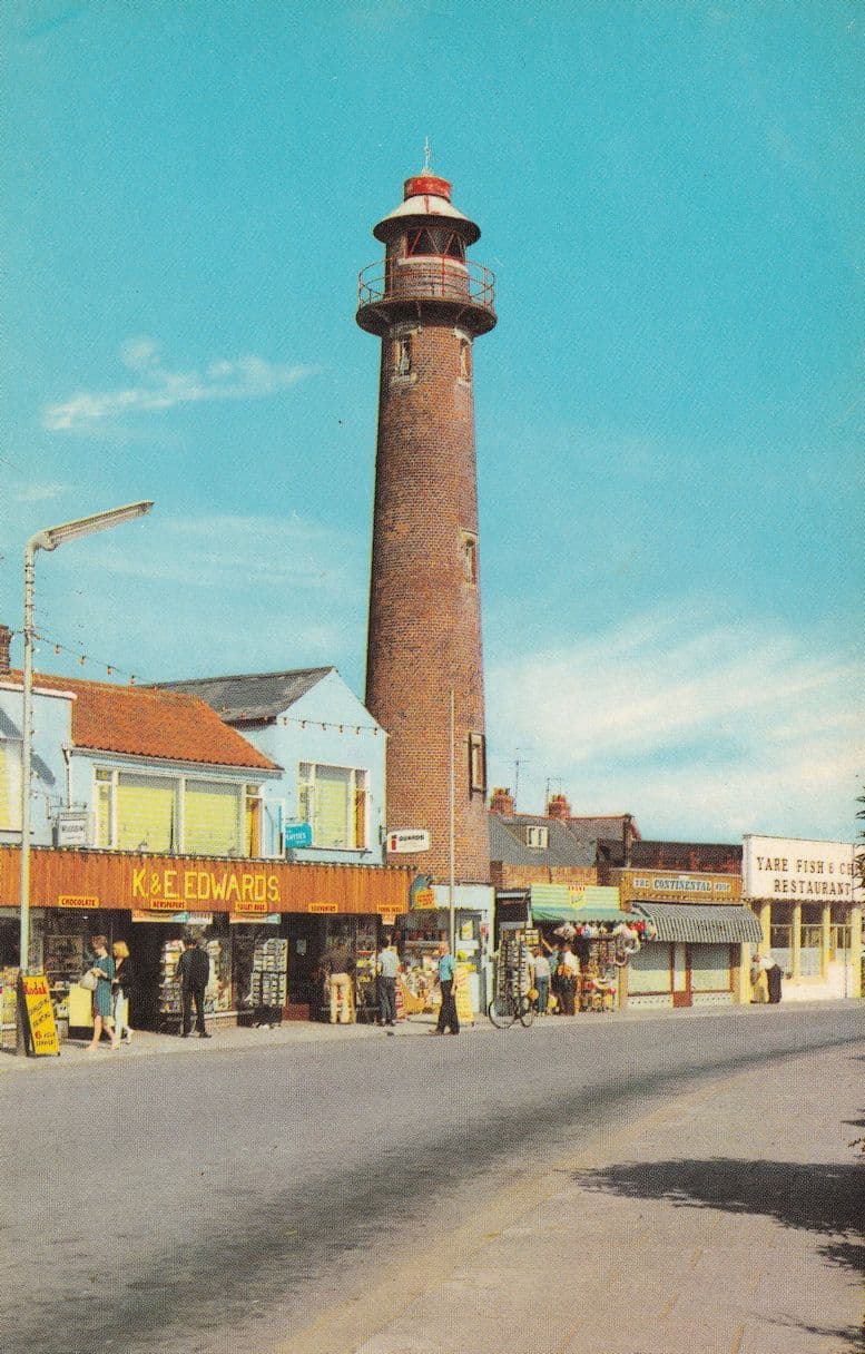 Gorleston On Sea Fish & Chip Shop Kodak Sandwich Board 1970s Postcard