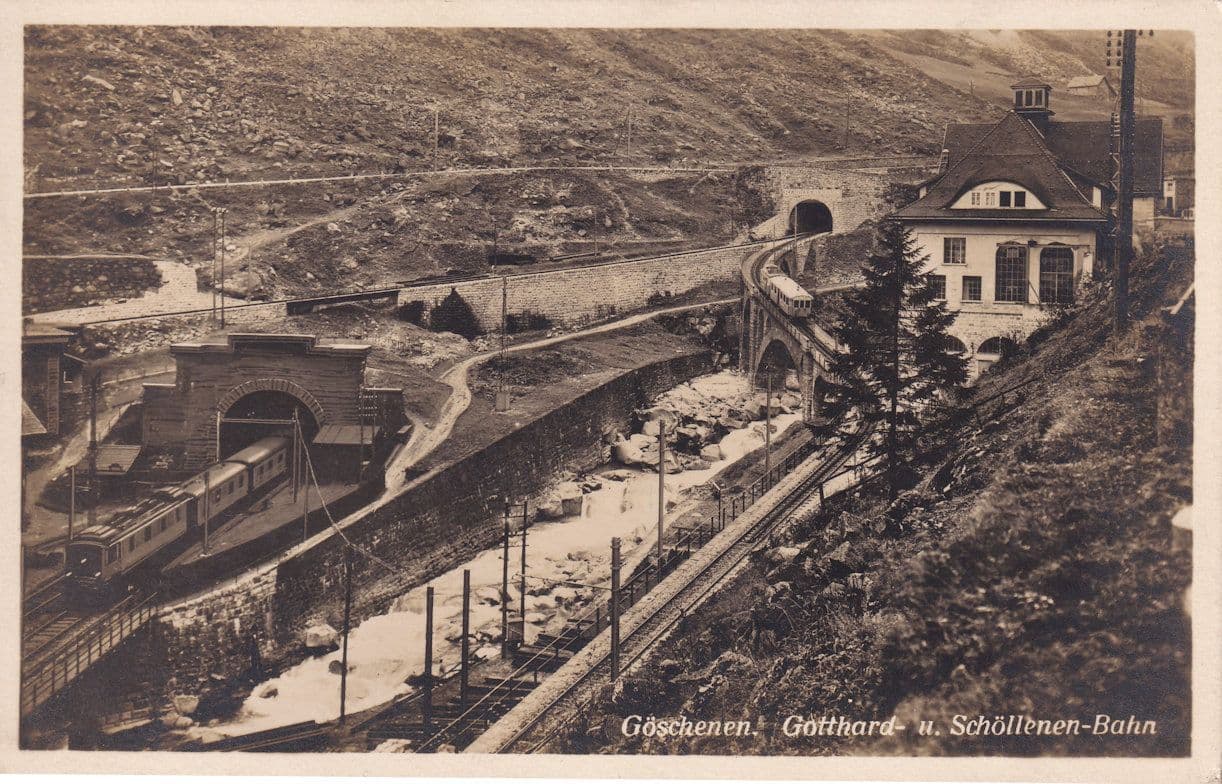Goschenen Railway Switzerland Old Postcard