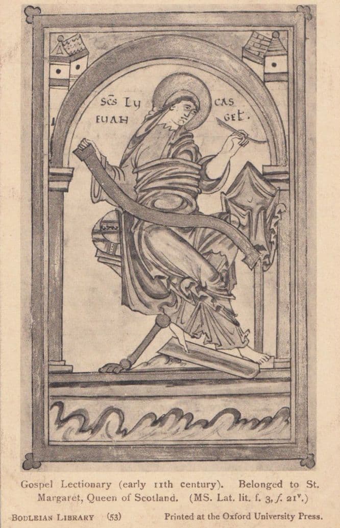 Gospel Lectionary Queen Margaret Of Scotland Antique Postcard