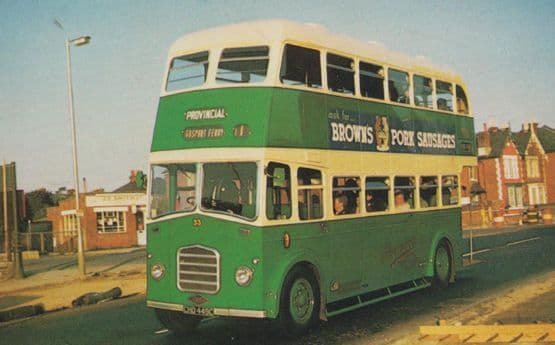 Gosport & Fareham Omnibus 1946 Arab Guy II Sausages Bus Transportation Postcard