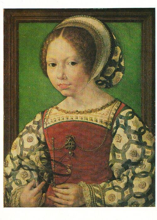 Gossaert Jan A Little Girl Flemish Painting School Old London Gallery Postcard