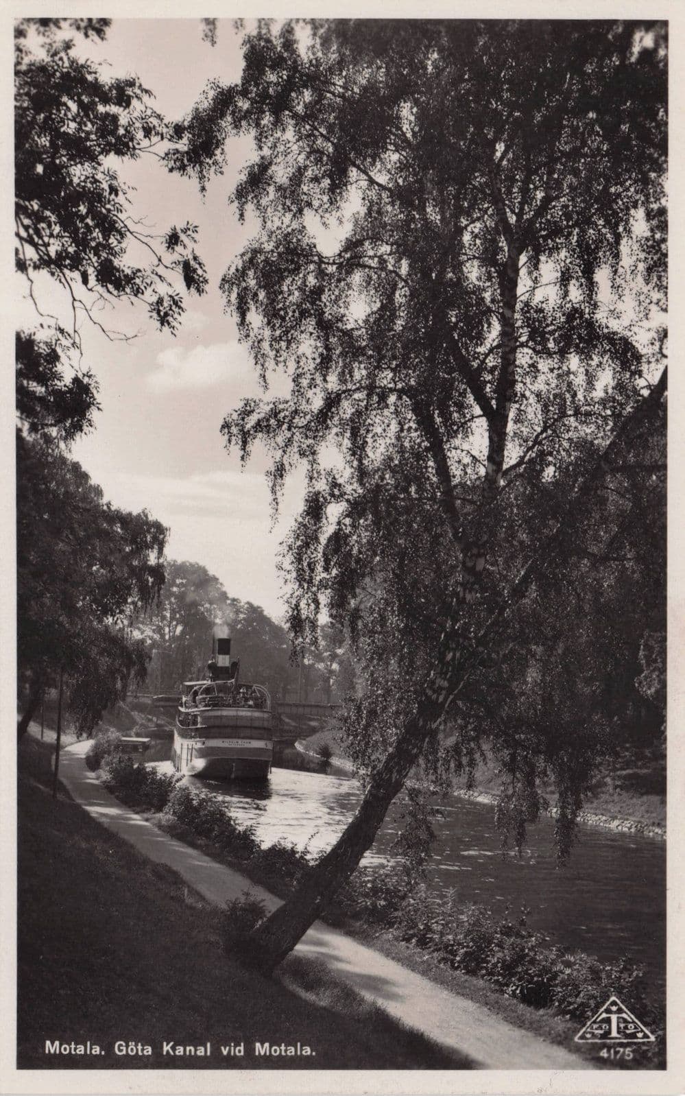 Gota Kanal Vid Motala Sweden River Old Postcard