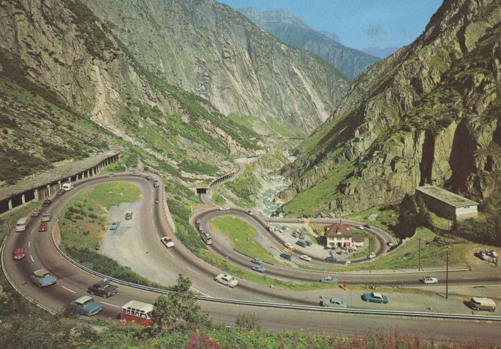 Gotthardstrasse Schollenger Strada Del San Gottardo Swiss Postcard