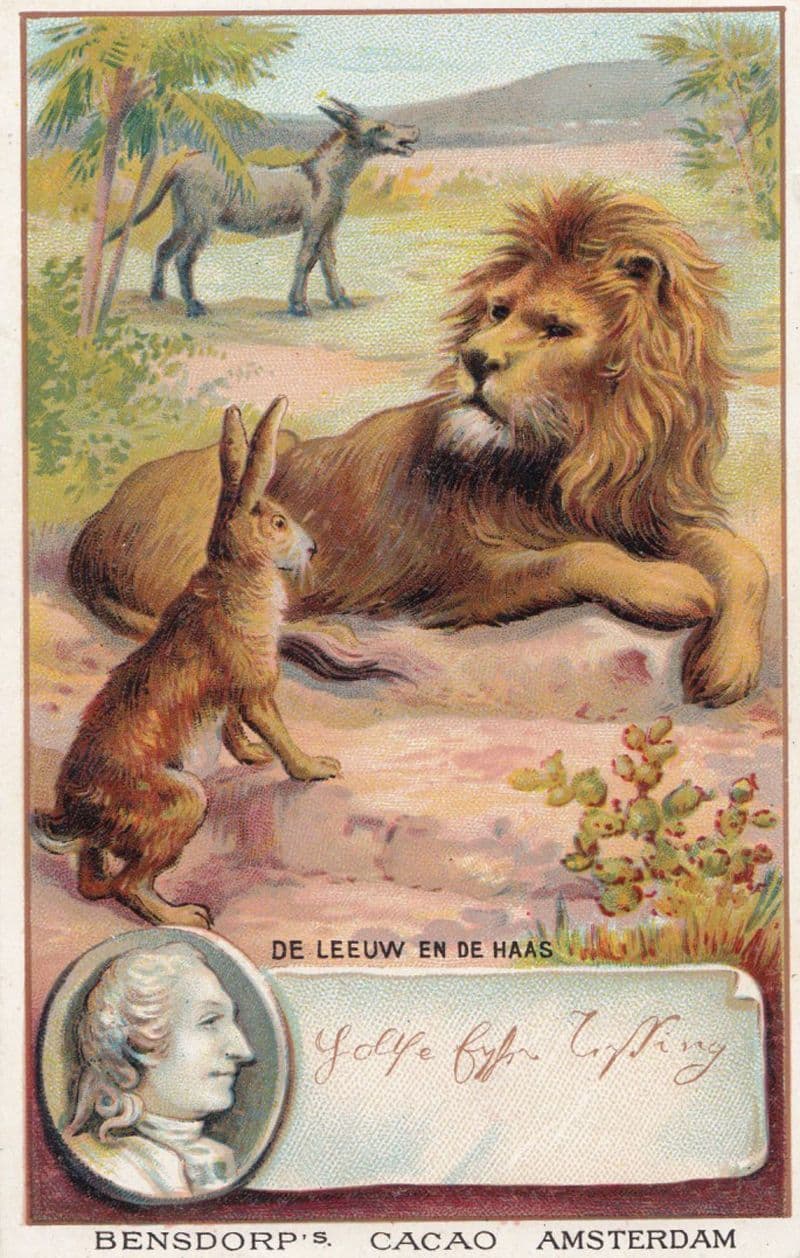 Gotthold Lessing Printed Signed Bendorps Cocoa Drink Postcard Antique Trade Card