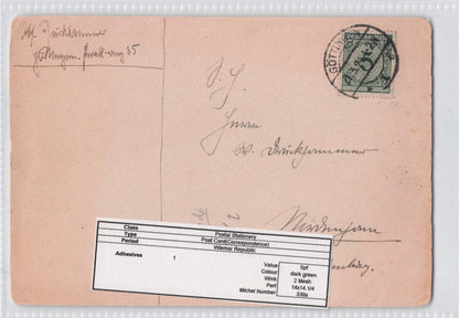 Gottingen Weimar Republic German Postal Stationary Old Postcard