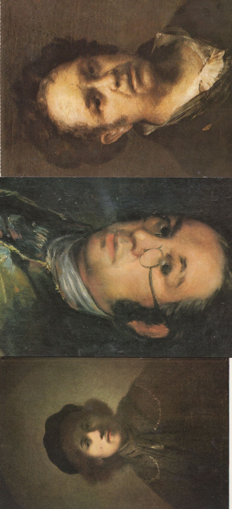 Goya Rembrandt 3x Self Portrait Painting Postcard s