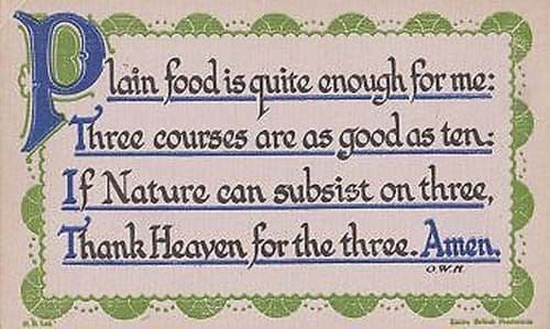 Grace Before Meals Poverty Third World Nature Gratitude Antique Proverb Postcard