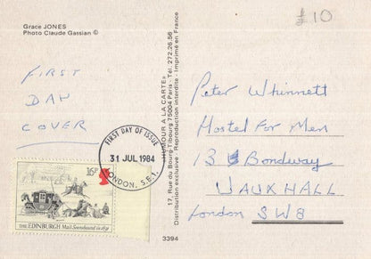 Grace Jones Pop Singer First Day Cover Postcard