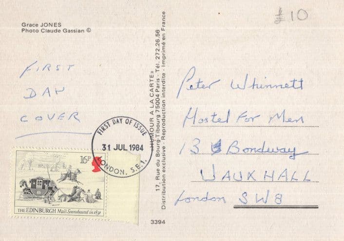 Grace Jones Pop Singer First Day Cover Postcard