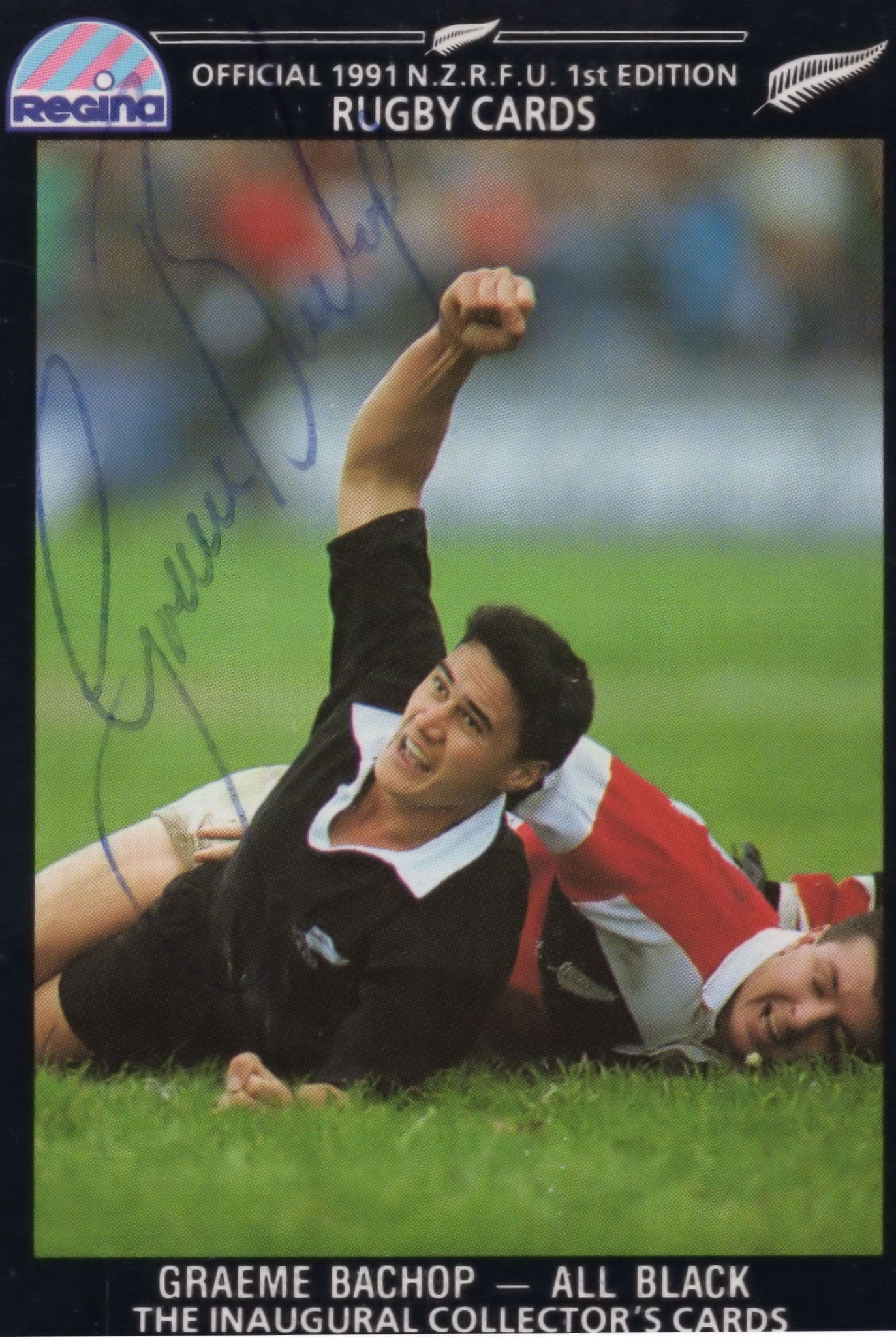 Graeme Bachop New Zealand Rugby All Blacks Hand Signed Rugby Photo
