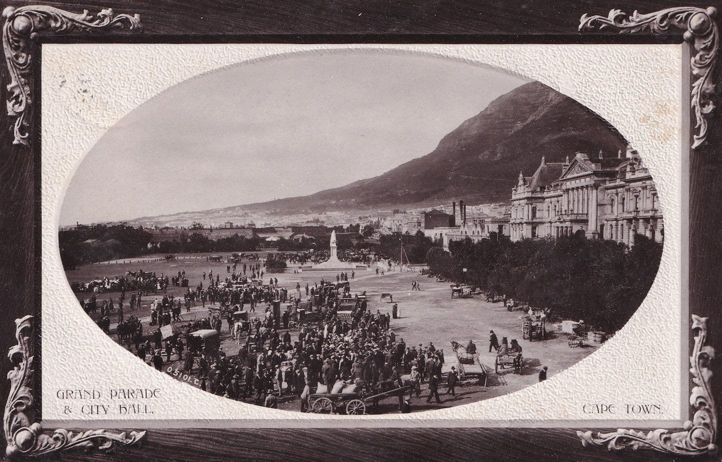 Grand Parade Cape Town Portrait Antique WW1 Raised 3D Real Photo Postcard
