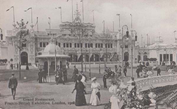 Grand Restaurant Franco Exhibition London Mint Antique Postcard