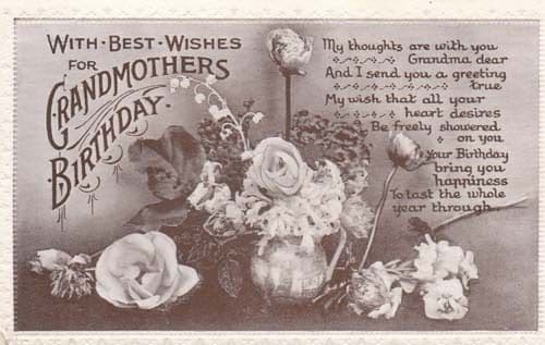 Grandmothers Grandmas Antique Happy Birthday Postcard