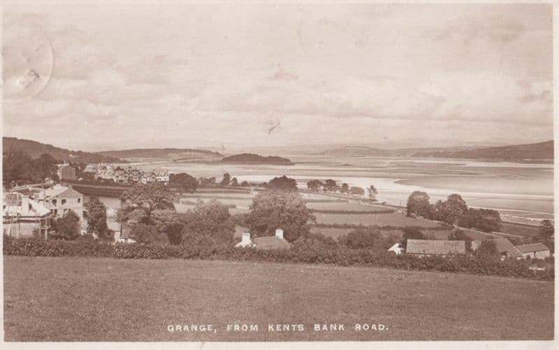 Grange From Kents Bank Road Antique Cumbria Aerial Birds Eye Postcard