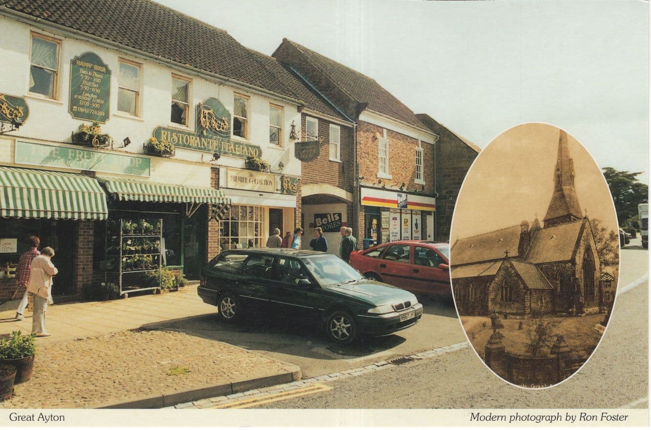 Great Ayton Newsagent Pub Italian Restaurant Yorkshire Postcard