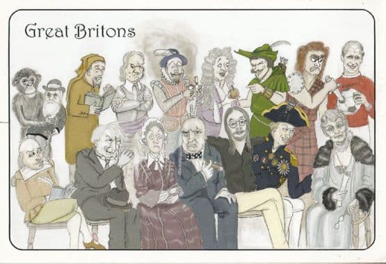 Great Britons Fancy Dress Costume Satirical Tourist Shop Comic Humour Postcard