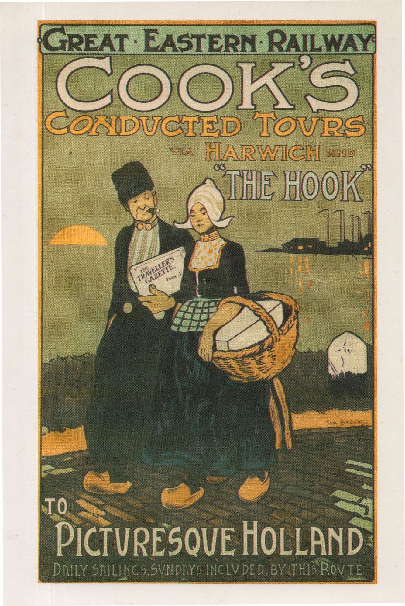 Great Eastern Railway Cooks Harwich Tours Poster Postcard
