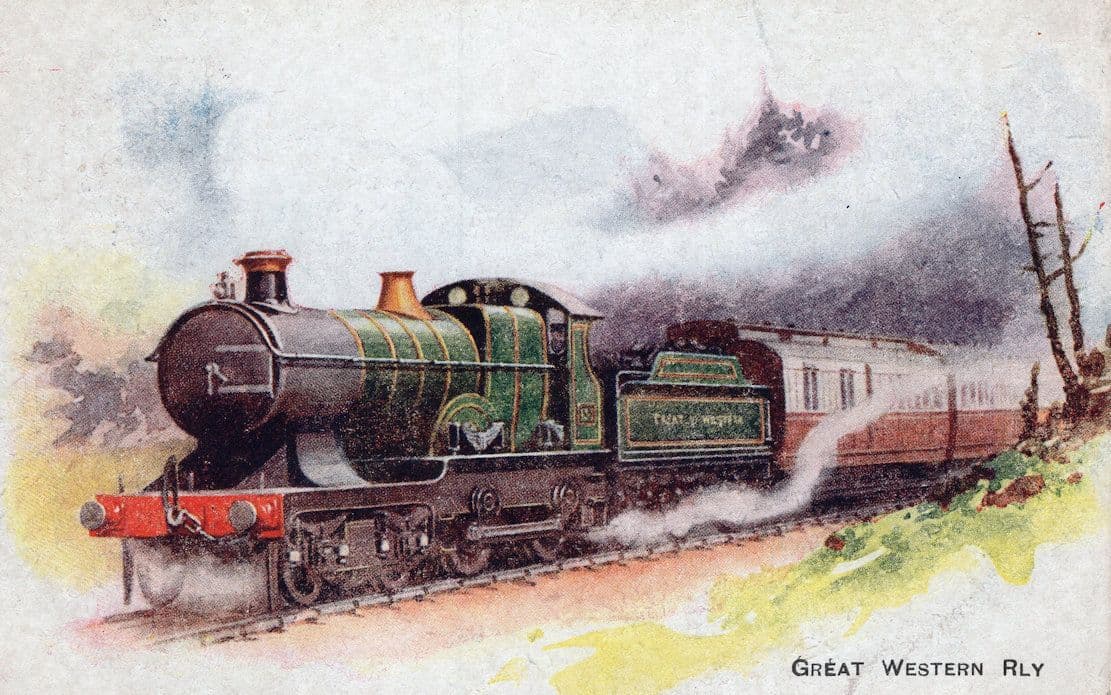 Great Western Railway GWR 4-4-0 Bulldog Class Train Old Postcard