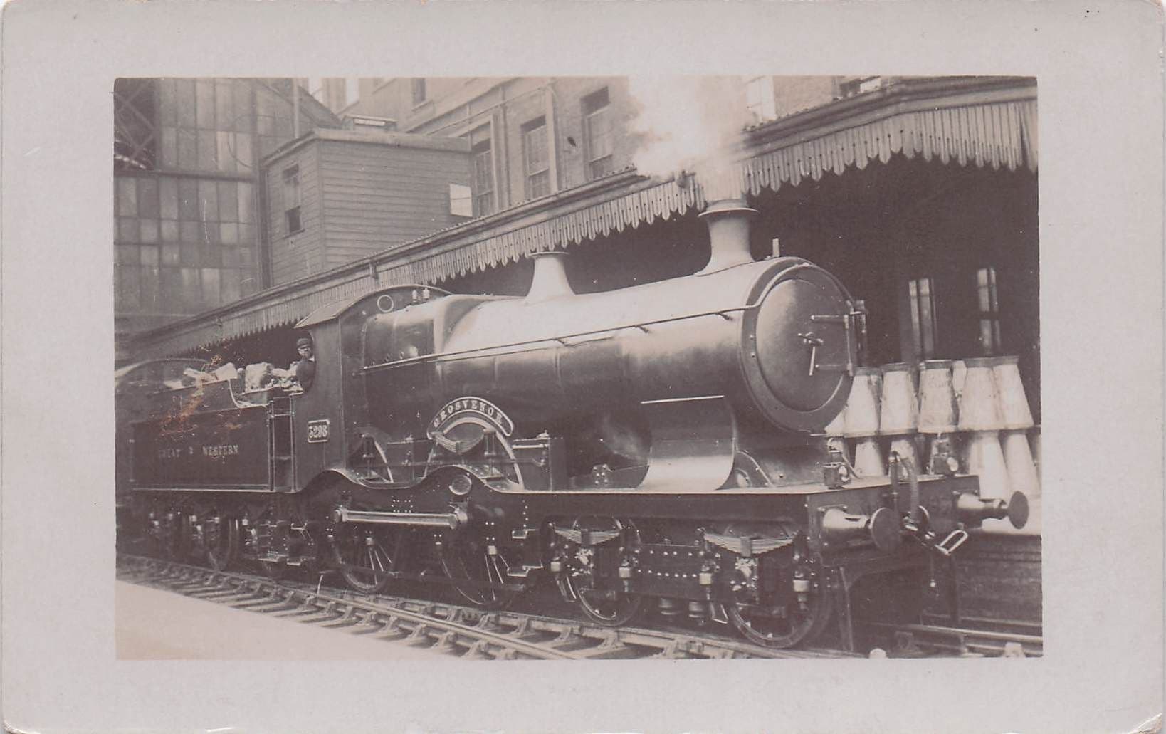 Great Western Railways GWR 3298 4-4-0 Train Old Real Photo Postcard