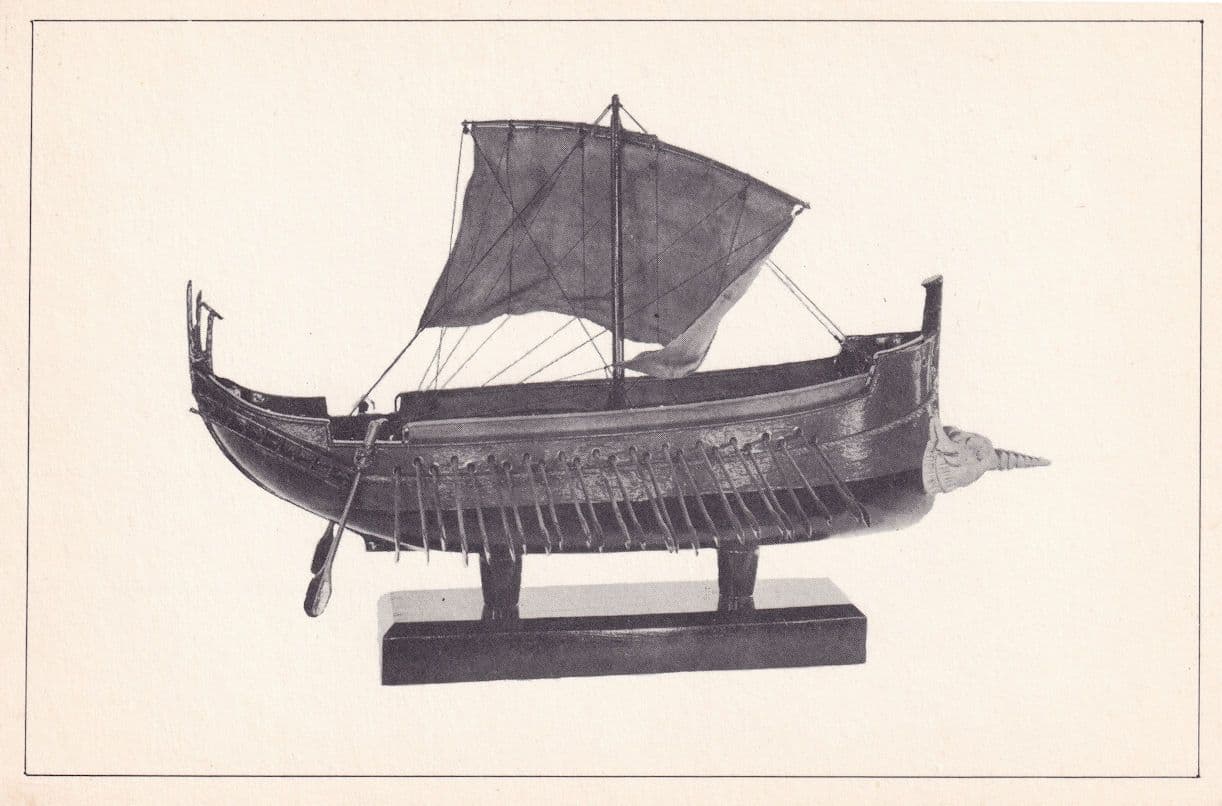 Greek Bireme Warship Long Ship Boat Israel Museum Rare Postcard