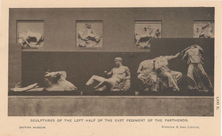 Greek Headless Statues Of The East Half Of East Parthenon Old Postcard
