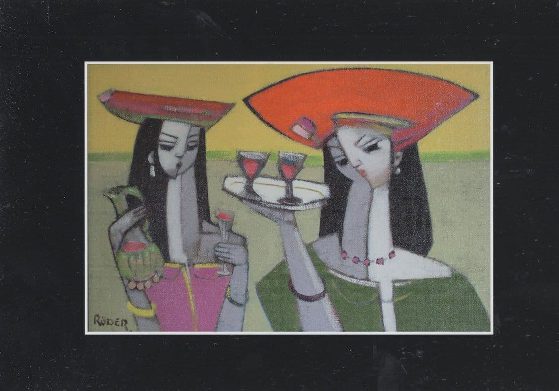 Greek Women Jugs Of Wine Salver Art Deco Endre Roder Painting Postcard