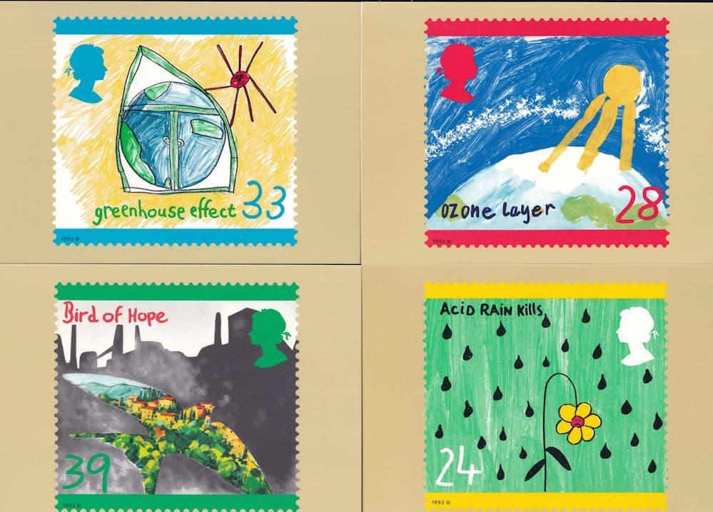 Greenhouse Effect Go Green Energy Ozone Layer Acid Rain Postcard s