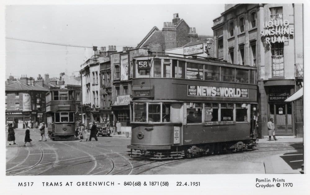 Greenwich Bus Trams in 1951 To Victoria London Photo Postcard