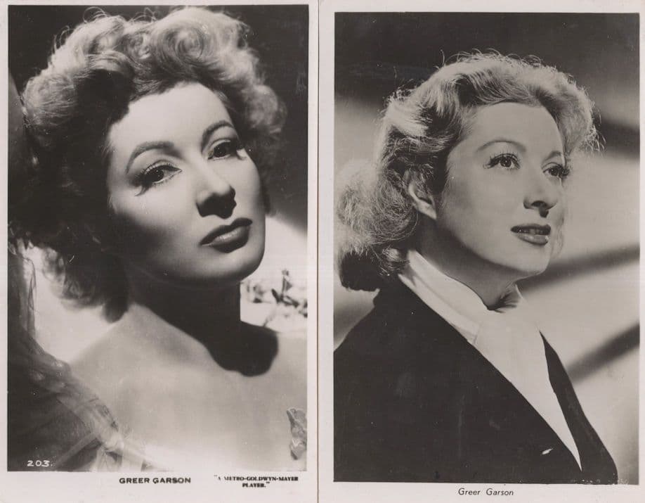 Greer Garson Mrs Miniver 2x Vintage MGM Film Postcard s