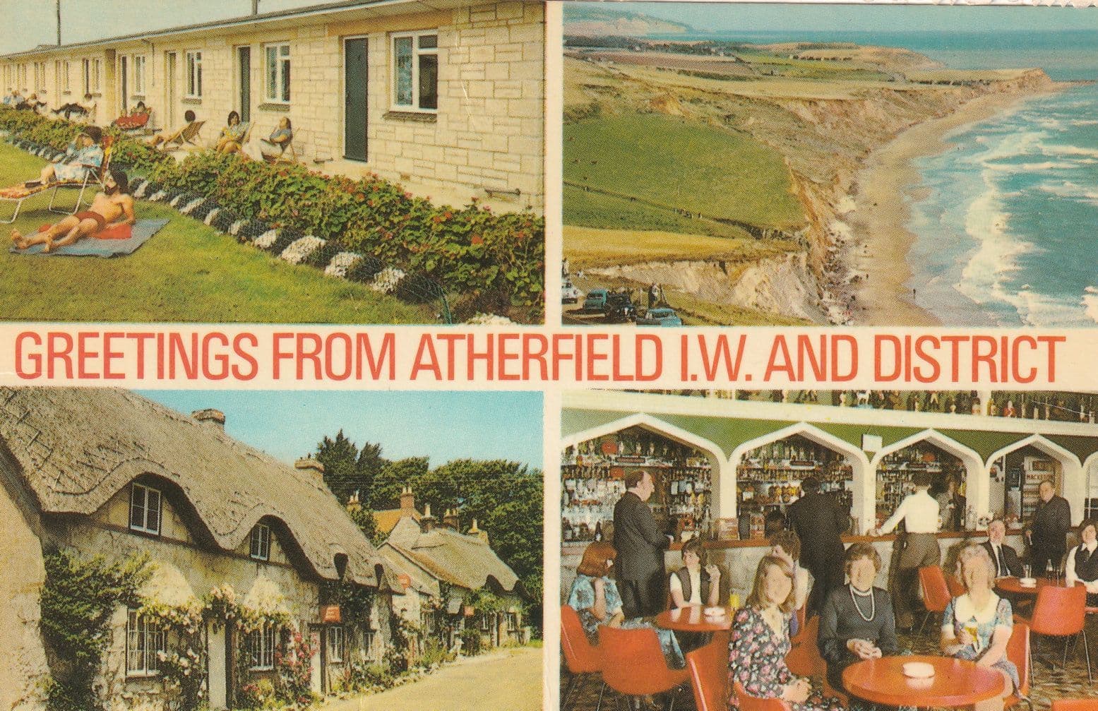 Greetings From Atherfield incl Holiday Camp Isle Of Wight 1970s Postcard