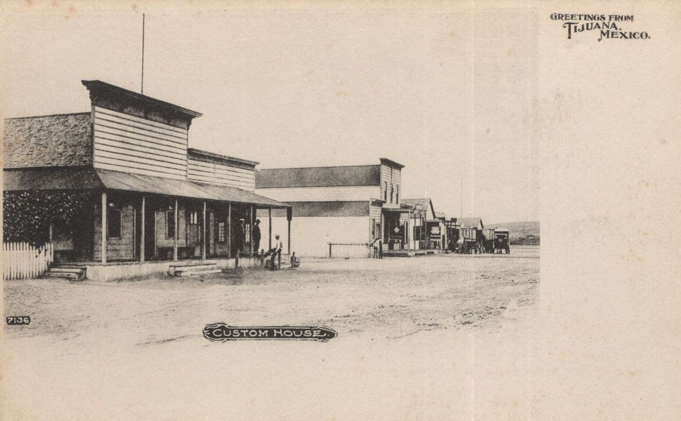 Greetings From Custom House Tijuana Mexico Rare Old Postcard