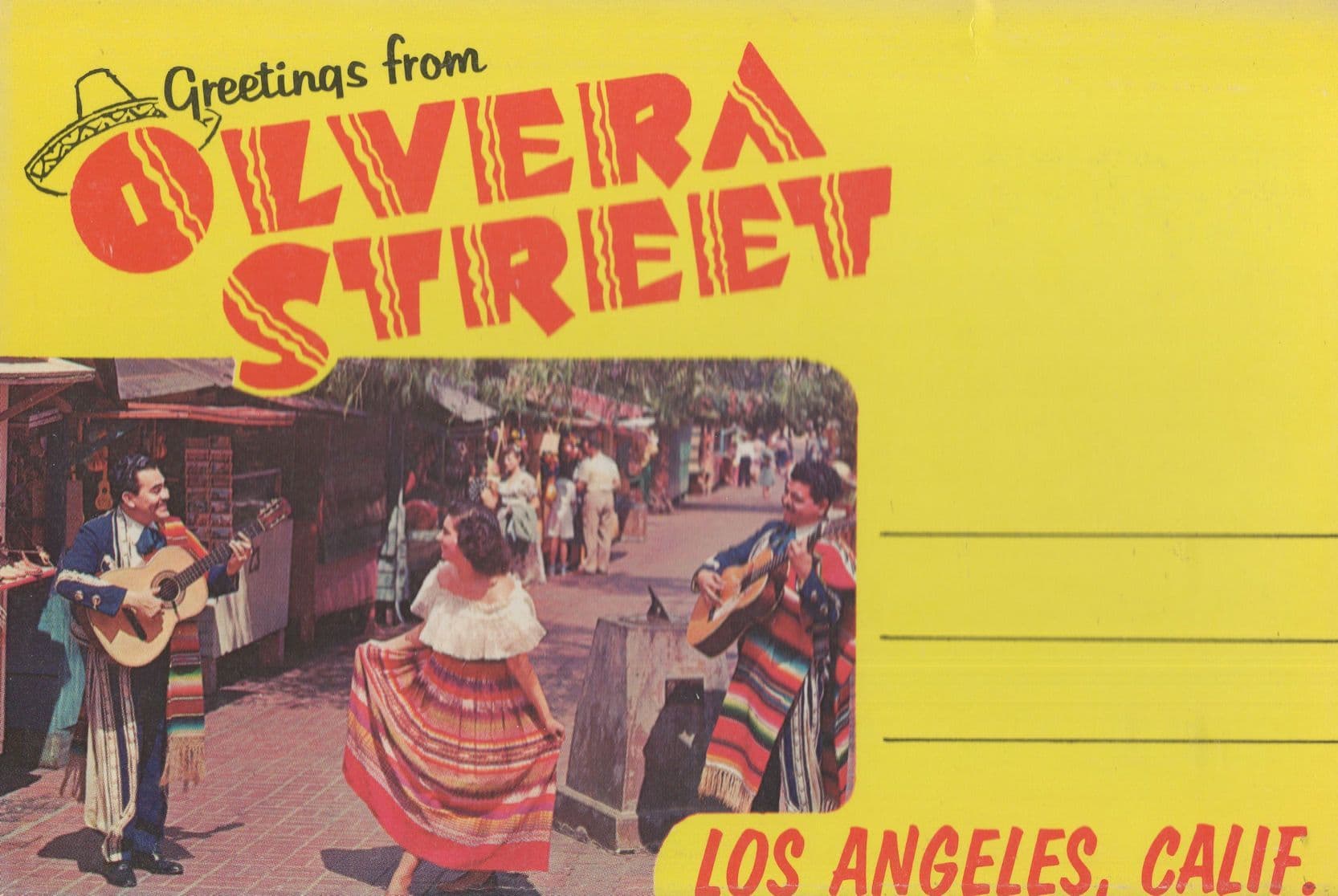 Greetings From Olvera Street Los Angeles USA Postcard Book
