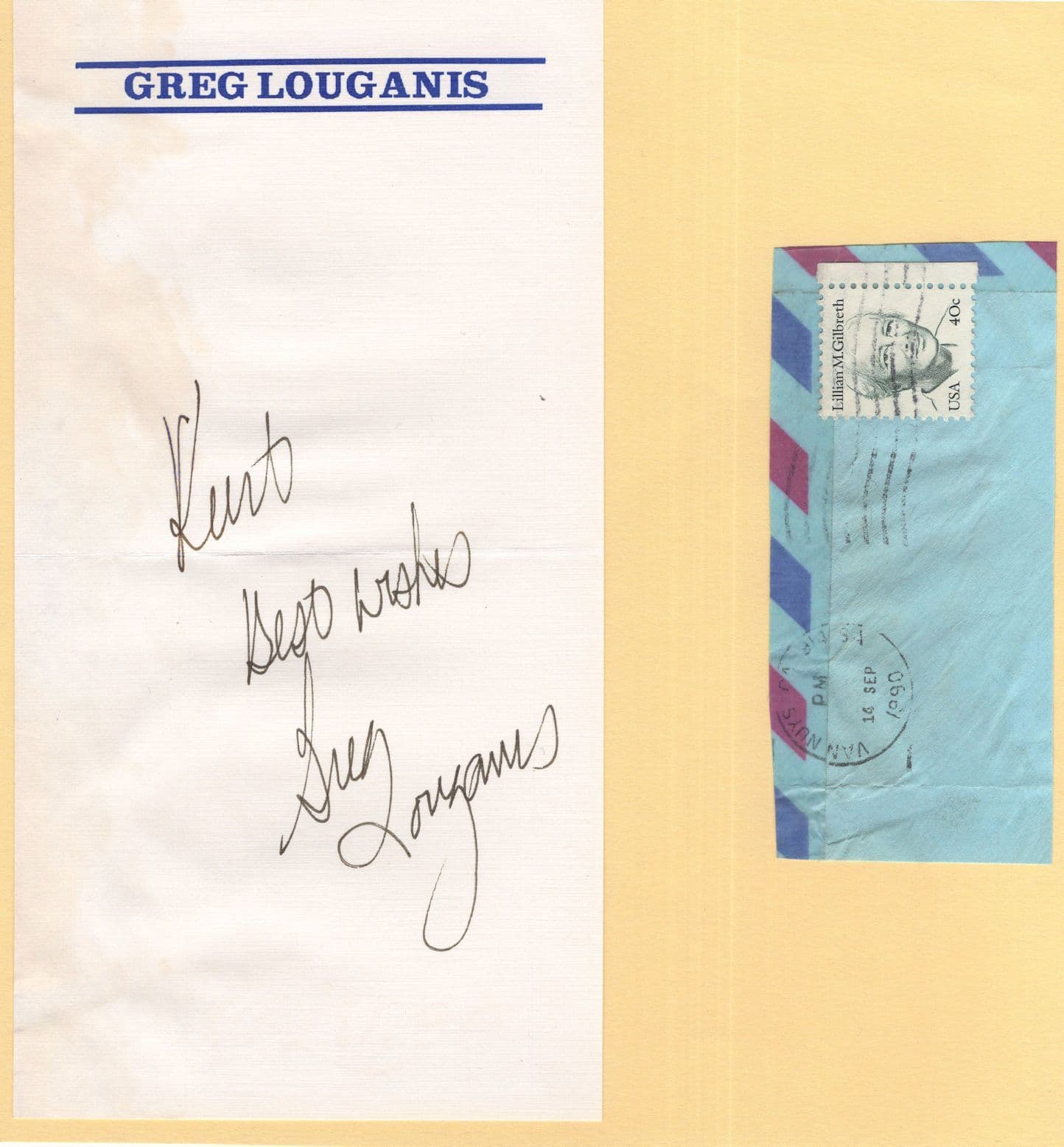 Greg Louganis Olympic Games Diver Hand Signed Autograph