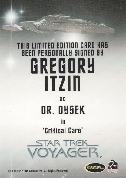 Gregory Itzin Star Trek Voyager Hand Signed Autograph Card