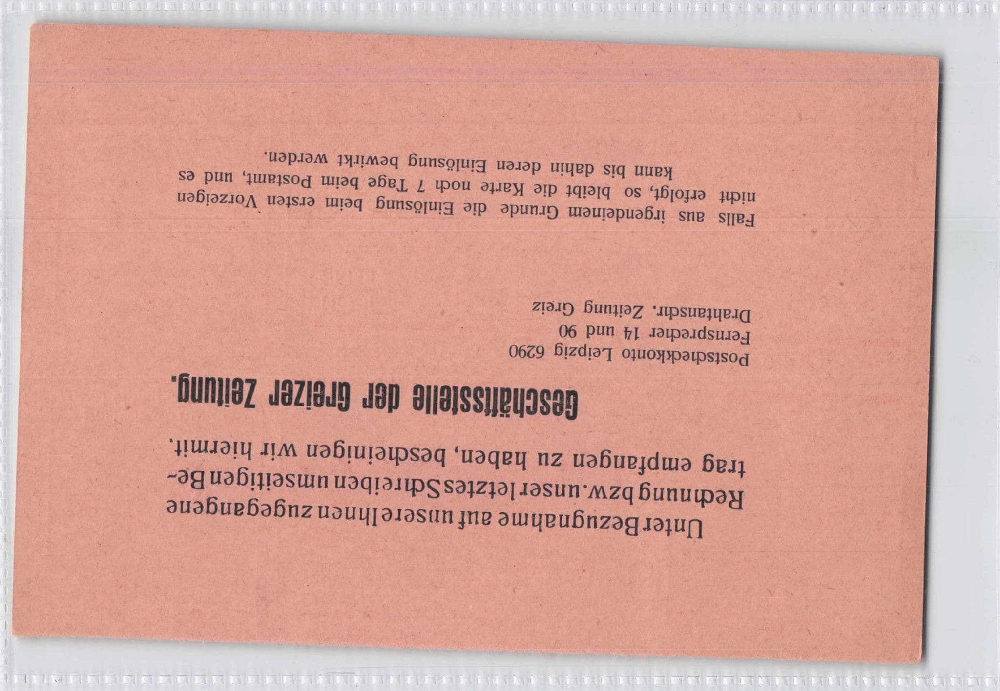 Greizer Zeitung Griez Old German Newspaper Receipt 1931 Postcard