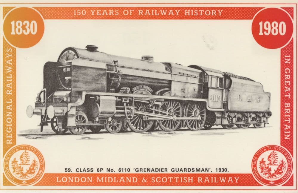 Grenadier Guardsman Class 6P 6110 Train LM&SR Postcard