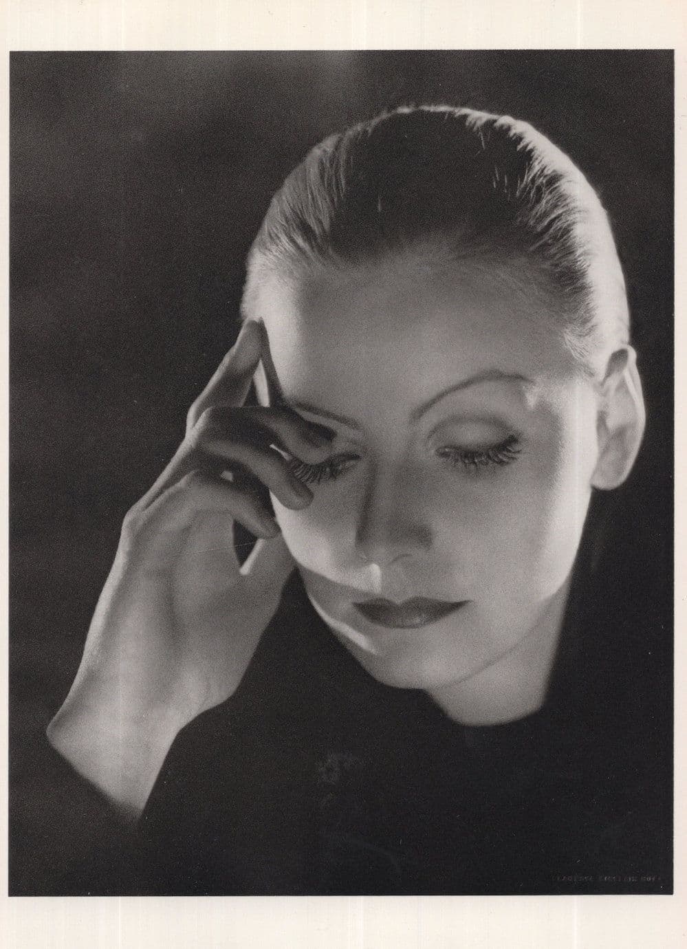 Greta Garbo in Pensive Thought in 1932 Rare Kobal Photo Postcard