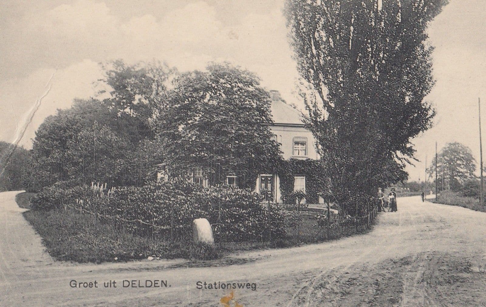 Groet Uit Delden Stationsweg Railway Station House Antique Holland Postcard